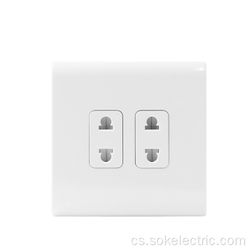 Elektrické zásuvky 2Gang 2Pin Socket Outlets White